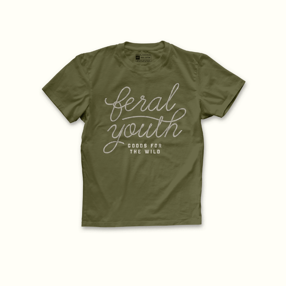 feral youth in rope text + goods for the wild text below